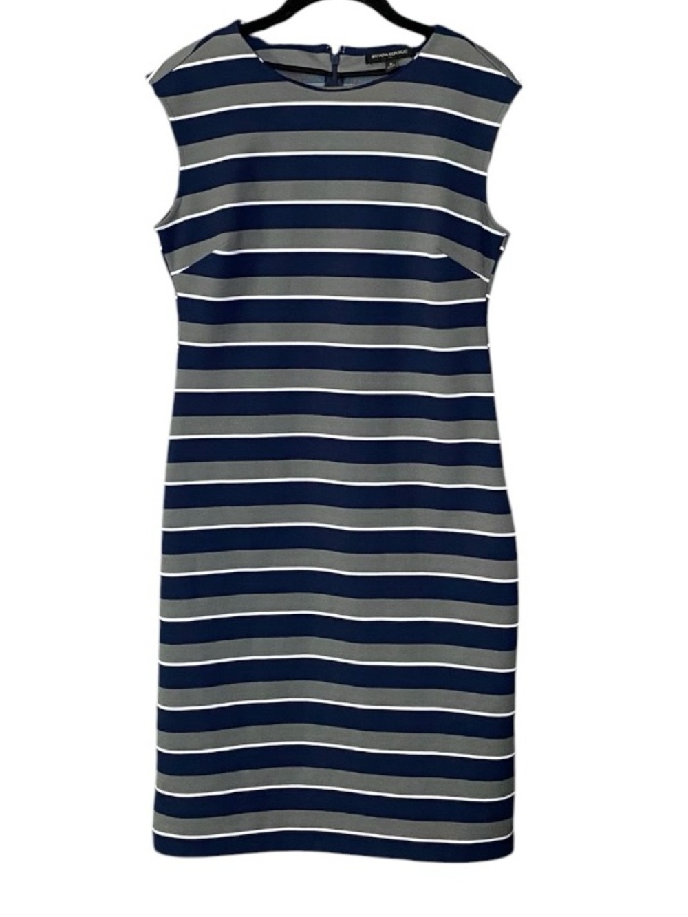 Banana Republic Sheath Dress Striped Ponte Knit 8 Modest Career Office Midi - Picture 2 of 10
